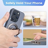 お買い得  スマホホルダー-磁気電話グリップ、ジャイロスコープ電話リングホルダーグリップ、ハンドヘルド電話指サポートスタンド、デスクトップ電話スタンドに最適