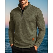 economico Cime-Per uomo cima dell&#039;escursionismo Maglione con cerniera a un quarto Manica Lunga Collo alla coreana Maglietta Top Esterno Leggero Elastico Traspirante Inverno Zip a un quarto Poliestere Grigio scuro