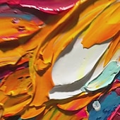 cheap Floral/Botanical Paintings-Textured Impasto Floral Oil Painting