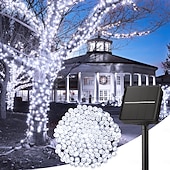 cheap Solar String Lights-LED Solar Christmas String Lights Outdoor Waterproof 100m 334.5Ft 1000LED/50m 171Ft 500 LED Solar Christmas Lights with Remote8 Modes Waterproof Patio Lights for Christmas Tree Patio Yard Garden Party Decor
