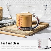 ieftine Cupe &amp; Căni-Cana de măsurat reglabilă 4 în 1, cană de măsurat multifuncțională cu bază de etanșare tip racletă, design economisitor de spațiu, cană ușor de curățat pentru gătit&amp;amp;lichide de copt și ingrediente
