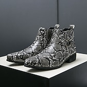 abordables Bottes de Costume-Bottines Chelsea à bout pointu en similicuir imprimé serpent pour homme – Chaussures de soirée, de scène et de soirée