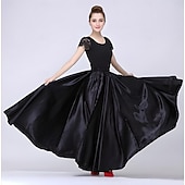 abordables Jupes Latines-Danse latine Jupes Elastique Femme Utilisation Taille moyenne Satin Mat