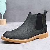 economico Stivali Chelsea-stivali chelsea da uomo color cachi, stile casual e leggero alla caviglia con soffietti elastici, per l'ufficio, le uscite del fine settimana e il comfort quotidiano