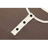 billige Casual T-skjorter for menn-Herre T skjorte Henly-skjorte T-skjorter Kortermet skjorte Kortermet Henley Sommer Vår Fargeblokk Mote Designer Grunnleggende Lapper Feriereise Gate Ut på byen Blå Svart Rosa Topp T-skjorte for menn