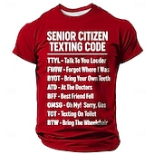  Funny Senior Citizen Texting Code Men's Short Sleeve Graphic T-Shirt Gag Gift