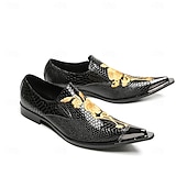 ieftine Mocasini din piele premium-Pantofi eleganți bărbătești din piele naturală de vacă, cu model de crocodil negru și broderie aurie – mocasini formali de lux pentru afaceri, nunți și banchete