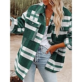 نسائي جاكيت شتوي جاكيت كاجوال مريح متنفس جيب Buttons طباعة كاجوال منقوش عطلة شارع فضفاض مناسب للبس اليومي صدر فردي عادية طوي عادي كم طويل ملابس خارجية أسود أزرق البحرية أخضر الربيع الخريف رخيصةأون معاطف شتوية-نسائي جاكيت شتوي جاكيت كاجوال مريح متنفس جيب Buttons طباعة كاجوال منقوش عطلة شارع فضفاض مناسب للبس اليومي صدر فردي عادية طوي عادي كم طويل ملابس خارجية أسود أزرق البحرية أخضر الربيع الخريف