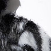 tanie Kurtki i płaszcze męskie-Męskie Kurtka zimowa Zwykła kurtka Płaszcz ze sztucznego futra Urlop Codzienny Keep Warm Kieszeń Trykot Zima Wzór w panterkę Moda Moda miejska Kaptur Regularny Czarny Kurtki