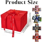 cheap Gift Wrapping &amp; Bag-Valentine's Day Surprise Explosion Gift Birthday Christmas Party Candy Box Wedding Proposal Decoration Creative DIY Handmade Explosion Gift Box