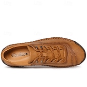cheap Casual Lace-Up Shoes-Men's Brown Lace-Up Casual Shoes with Stitched Detailing, Comfortable Design for Daily Wear, Outdoor Adventures and Weekend Getaways