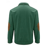 baratos Suéteres básicos-Homens Moletom Preto Verde Claro Verde Tropa Azul Marinha Azul Henley Bloco de cor Patchwork Desportos e Ar livre Diário Feriado Poliéster Roupa de rua Básico Casual Primavera Outono Roupa Moletons