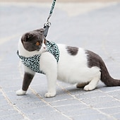 cheap Home Supplies-Cat Dogs Vest Harness and Leash, Anti-Break Away Chest Strap, Cats Clothes, Breathable Cat Harness Set, Escape Proof Soft Adjustable Vest Harnesses for Cats for Girl &amp; Boy Cat Walking