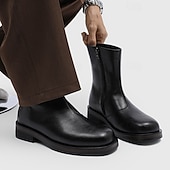 preiswerte Kleiderstiefel-Herrenstiefeletten aus braunem Kunstleder – klassische Reißverschlussstiefel für den Winter, das Business und formelle Anlässe