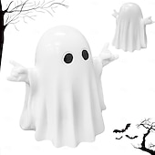 levne Halloweenové závěsné a stolní dekorace-halloween roztomilá figurka ducha - prostředníček strašidelná socha ducha z pryskyřice, roztomilá dekorace ducha pro halloweenskou výzdobu, verandu a vnitřní strašidelné bytové dekorace 10x10x10cm