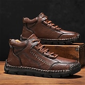 baratos Botas de cano curto-Botas de caminhada masculinas marrons com sola durável – calçados casuais versáteis para atividades ao ar livre, caminhadas e aventuras de fim de semana