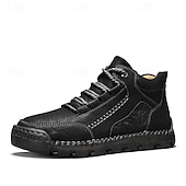baratos Botas de cano curto-Botas de caminhada masculinas marrons com sola durável – calçados casuais versáteis para atividades ao ar livre, caminhadas e aventuras de fim de semana