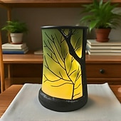 זול תאורה מקורה-מנורת סביבה בהשראת טבע יער מנורת שולחן סביבה ביער לקריאה עץ שרף צנצנת תאורת לד לסלון חדר שינה עיצוב משרד ביתי