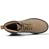 Недорогие Рабочие ботинки-Классические мужские рабочие ботинки для улицы – прочные ботинки на шнуровке с нескользящей подошвой и амортизирующей стелькой для строительства, сельского хозяйства и повседневной носки