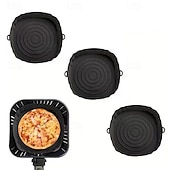 お買い得  キッチン用品＆小物-シリコン製エアフライヤーライナー3個パック - 7.09インチのノンスティック、再利用可能なバスケットとボウルマット、オーブンアクセサリー、ベーキングトレイ、家庭料理用のキッチンガジェット