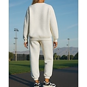 tanie dresy-Damskie Dres 2-częściowy Komplety dresowe Stroje sportowe Workowaty Solidne kolory Zestawy odzież Jesień Biały Kariera Na zewnątrz Podróże Lekki Moda Długi rękaw Sport Odzież sportowa Średnio
