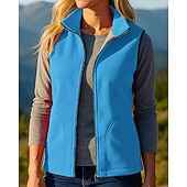 abordables Vestes-Femmes Veste Randonnée Manteau d&#039;hiver Gilet polaire Sans manches Top Extérieur Chaleur Thermique Hiver Fermeture éclair Polyester Noir Rouge Bleu Chasse Pêche Escalade