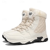 baratos Inverno e botas de neve-Botas de neve masculinas acolchoadas à prova d'água com gola de pele, calçados casuais quentes para caminhada ao ar livre no inverno
