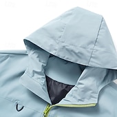 economico giacca sportiva-Per uomo Giacca da Esterno Impermeabile Giacca da Escursionismo Vacanza Quotidiano Impermeabile Antivento Tasca Autunno Inverno Semplice Moda Classico Con Cappuccio Regolare Nero Verde chiaro Azzurro