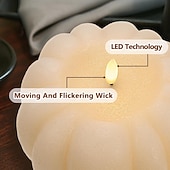 Недорогие Декоративные огни-Осенняя светодиодная беспламенная свеча-светильник в виде тыквы на Хэллоуин, для вечеринки в честь Дня благодарения, для украшения рабочего стола, подвесной светильник с 8 функциями, таймером, пультом