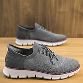 economico Sneakers Casual-scarpe da ginnastica Oxford traspiranti da uomo in maglia – scarpe casual leggere con finiture in pelle di vacchetta per camminare, indossare ogni giorno e viaggiare