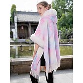 voordelige Bontstola&#039;s-Bontstola&#039;s Elegant Casual / Dagelijks Halve mouw Vleermuismouw Polyester Bruiloftsomslagen Met Kwastje Voor Speciale gelegenheden  Herfst winter