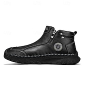 abordables Bottines-Homme Bottes Rétro Marche ancien Quotidien PU Confortable Bottes Mi-Mollet Mocassin Brun foncé Noir Gris Printemps Automne