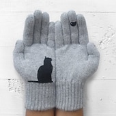 お買い得  手袋-女性用 1ペア 指先 / ウインター ストリートファッション / 屋外 手袋 - カラーブロック フルフィンガー