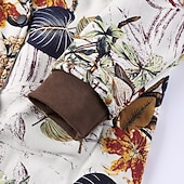 preiswerte Fleece-Futterjacken-Damen Wintermantel Mantel Kapuzenjacke Warm Bequem Tasche Knöpfe Lässig Blumen Urlaub Ausgehen Wochenende Regulär Kapuzenpullover Normale Passform Langarm Oberbekleidung Weiß Gelb Rote Herbst Winter