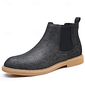 economico Stivali Chelsea-stivali chelsea da uomo color cachi, stile casual e leggero alla caviglia con soffietti elastici, per l'ufficio, le uscite del fine settimana e il comfort quotidiano