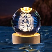 preiswerte Weihnachtsgeschenklichter-3D-Statue der Jungfrau Maria aus Kristall mit Holzsockel, lasergravierte Glaskugelstatue „Unsere Liebe Frau von Guadalupe“, 3D-Kristallkugel, Mutter Maria, christlich-katholische religiöse