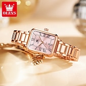 preiswerte Quarz-Uhren-Olevs 5641 Quarzuhr Frau Top-Marke original wasserdichte Uhr für Frauen Edelstahlarmband römische Skala Datum Armbanduhr