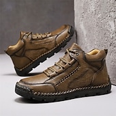 baratos Botas de cano curto-Botas de caminhada masculinas marrons com sola durável – calçados casuais versáteis para atividades ao ar livre, caminhadas e aventuras de fim de semana