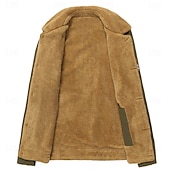 billige grafiske jakker og kåper for menn-Herre USA Fleece-jakke Cargo jakke Sherpa jakke Taktisk Hold Varm Årgang utendørs Hjem Broderi Flere lommer Vinterfrakker Høst Vinter Fleecekrage med nedfellbar krage Langermet Militærgrønn Mørkeblå