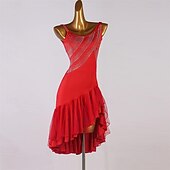preiswerte Turnierkleid-Damen Latein Rhythmus Salsa Gesellschaftstanz Kleid Wettkampfkostüm Wettbewerb Modern Walzer Cha Cha Kleid