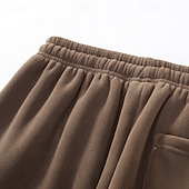 preiswerte Jogginghosen-Herren Jogginghose Fleecehose Hose Winterhose Kordelzug Tasche Elastischer Bund Einfach Komfort Warm Sport im Freien Täglich Mode Lässig Schwarz Khaki Mikroelastisch