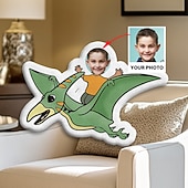 billige Personlige tekstiler-personlig ansiktspute med bilde, tilpassede barneputer med dinosaurridning, bursdagsgaver til gutter, morsom stygg pute, spesialformet pute, utstoppet dinosaur