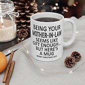 cheap Mugs &amp; Cups-Christmas 2025 Gift Mug Being Your Mother-In-Law 11oz Funny Mug Holiday Coffee Cup for Mom-in-Law Hilarious Xmas Present Family Office Birthday Seasonal Drinkware