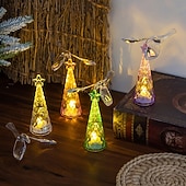 お買い得  屋内のクリスマスライト-1個 13cm クリスマスデコレーション ミニ 発光クリスタル フライングバード クリスマスツリー LED ナイトライト デスクトップデコレーション オーナメントライト AG10 * 3 バッテリー