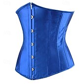 economico Corsetti-Per donna Corsetto modellante per la vita Intimo Modellante Corsetto sexy Moda Dolce Colore Puro Orlo irregolare Senza schiena Vacanza Streetwear Data Senza Maniche Top con spalle scoperte Nero Rosso