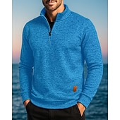 economico Cime-Per uomo cima dell&#039;escursionismo Maglione con cerniera a un quarto Manica Lunga Collo alla coreana Maglietta Top Esterno Leggero Elastico Traspirante Inverno Zip a un quarto Poliestere Grigio scuro