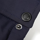 cheap Men&#039;s Downs &amp; Parkas-Men&#039;s Winter Coat Fleece Jacket Parka Pocket Fleece Polyster Vacation Daily Wear Date Regular Fashion Casual Comfortable Thermal Warm Fall Winter Solid / Plain Color Black Khaki Dark Blue Puffer