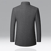 preiswerte Herren-Blazer &amp; -Anzüge-Herren Parka Trenchcoat Urlaub Täglich Herbst Winter Polyester Winddicht Oberbekleidung Bekleidung Mode Klassisch Einfach Tasche Stehkragen Einreihig