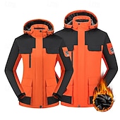 baratos Fleece &amp; Casacos 3 em 1-Homens Jaqueta Softshell Jaqueta de Trilha Casaco de lã Inverno Ao ar livre Térmico / Quente Prova-de-Água Blusas Cinzento Escuro Preto Branco Verde Tropa Laranja