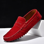 economico Mocassini casual-Per uomo Mocassini &amp; Slip-On Retrò Taglie Forti Camminata Casual Quotidiano PU Confortevole Stivali alti Mocassino Rosso marrone Nero Giallo